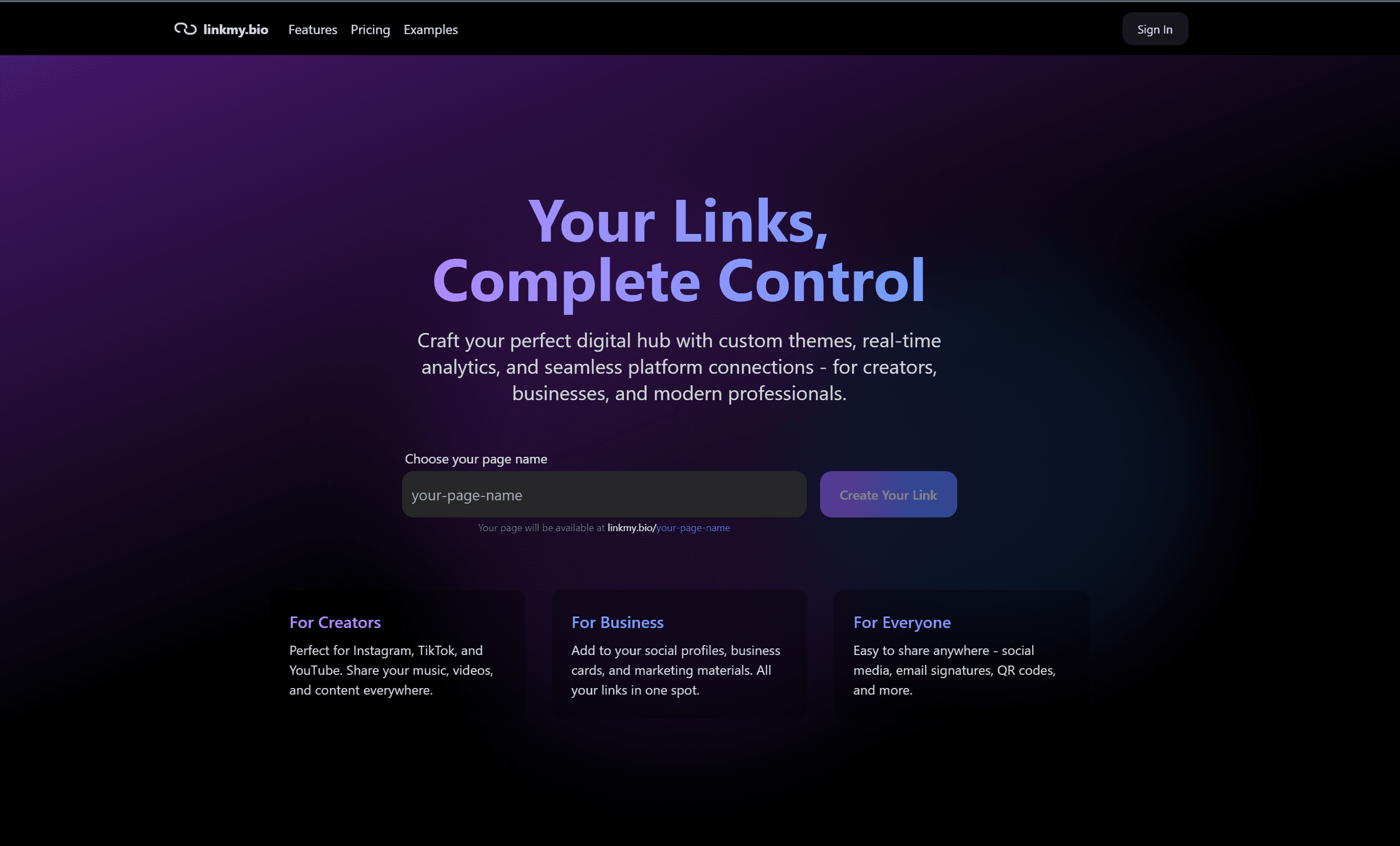 LinkMy.Bio screenshot